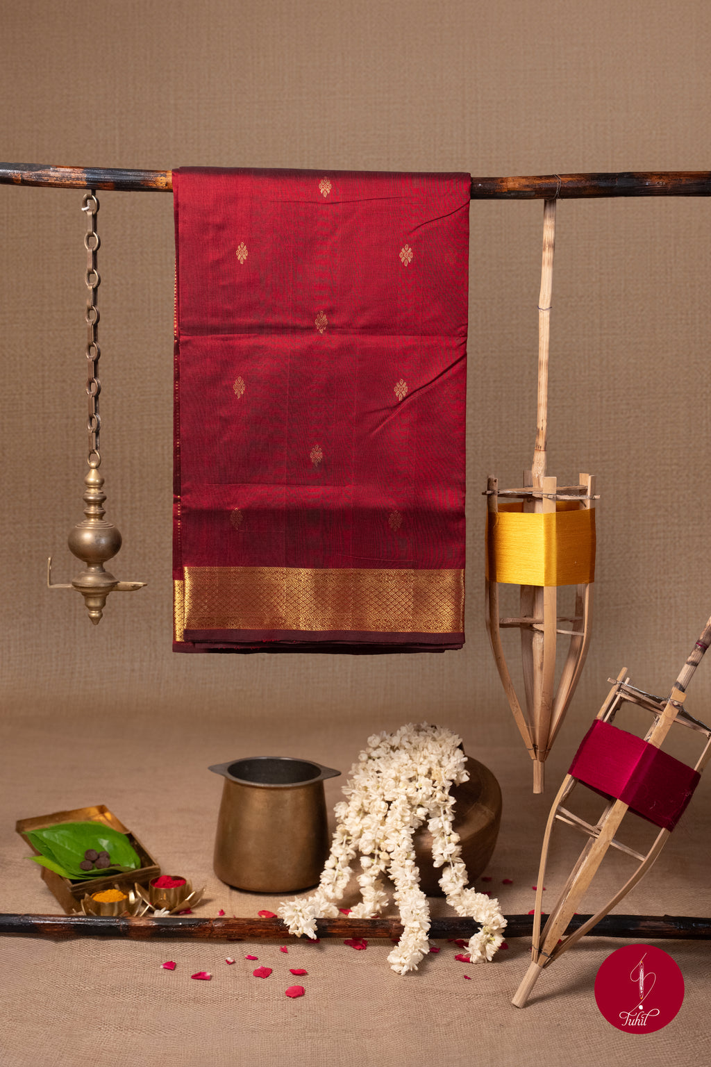 Kanchipuram Silk Cotton Saree- Arakku