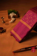 Pure Silk Pure Zari Handloom Kanchipuram Saree - Pink Berry with Dull Gold