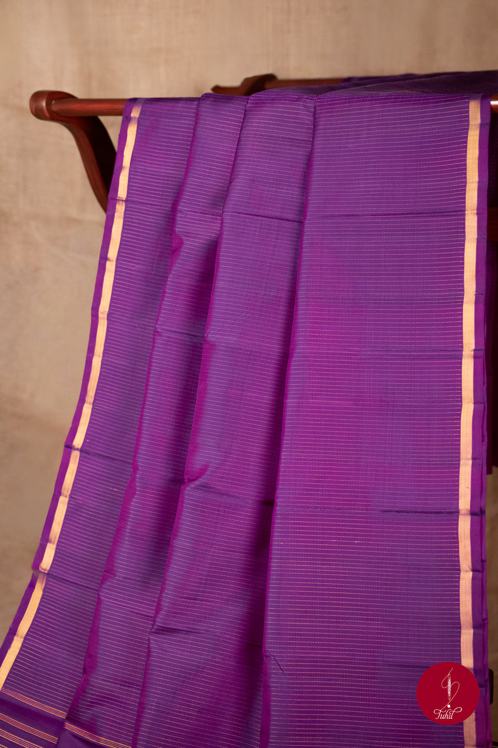 Pure Silk Pure Zari Handloom Kanchipuram Saree - Vadamalli with Dull Gold Muthu Lines