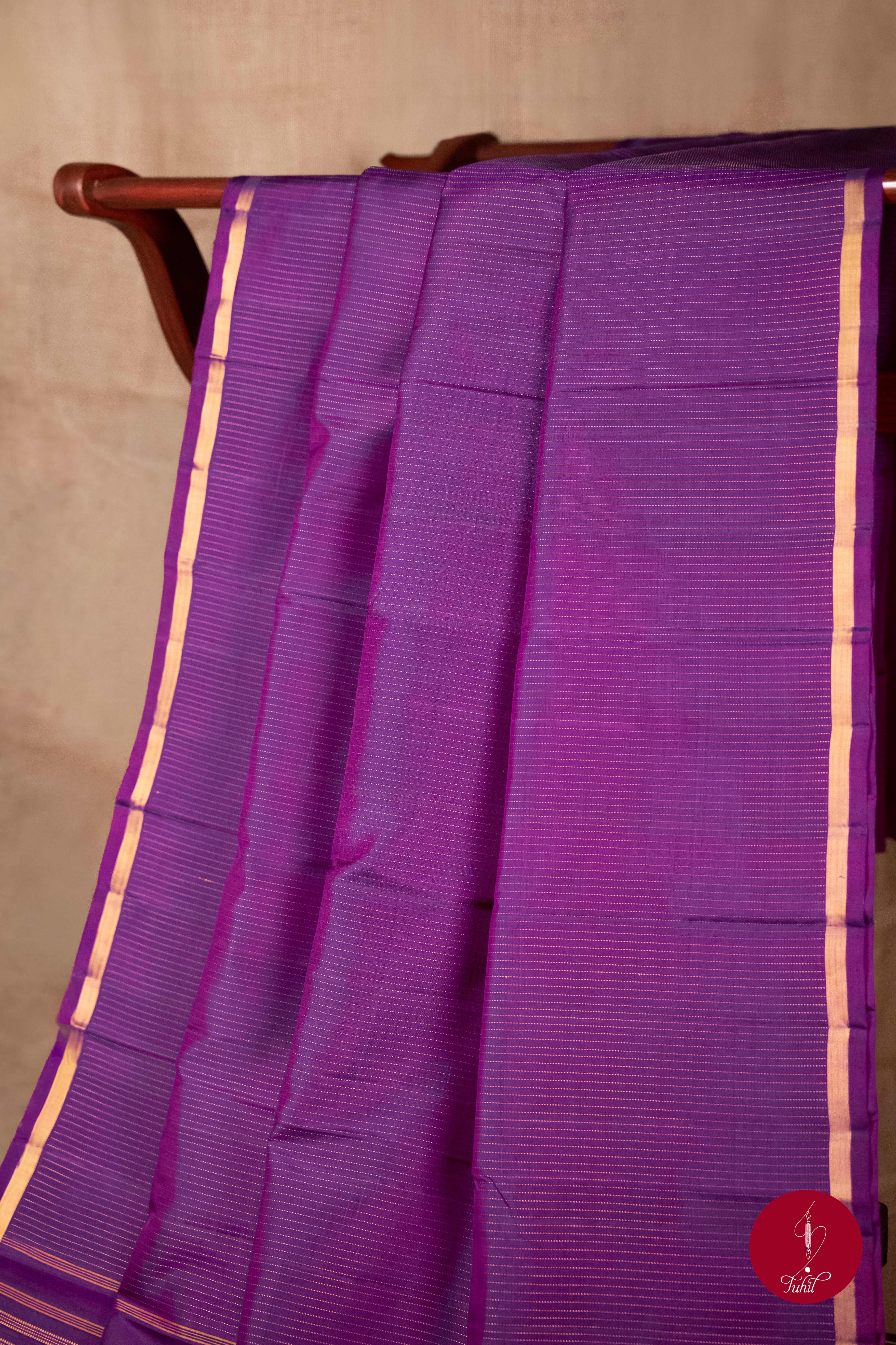 Pure Silk Pure Zari Handloom Kanchipuram Saree - Vadamalli with Dull Gold Muthu Lines
