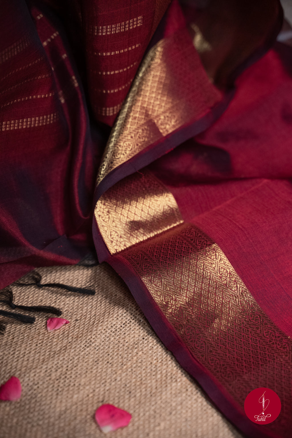 Kanchipuram Silk Cotton Saree - Brown Arakku