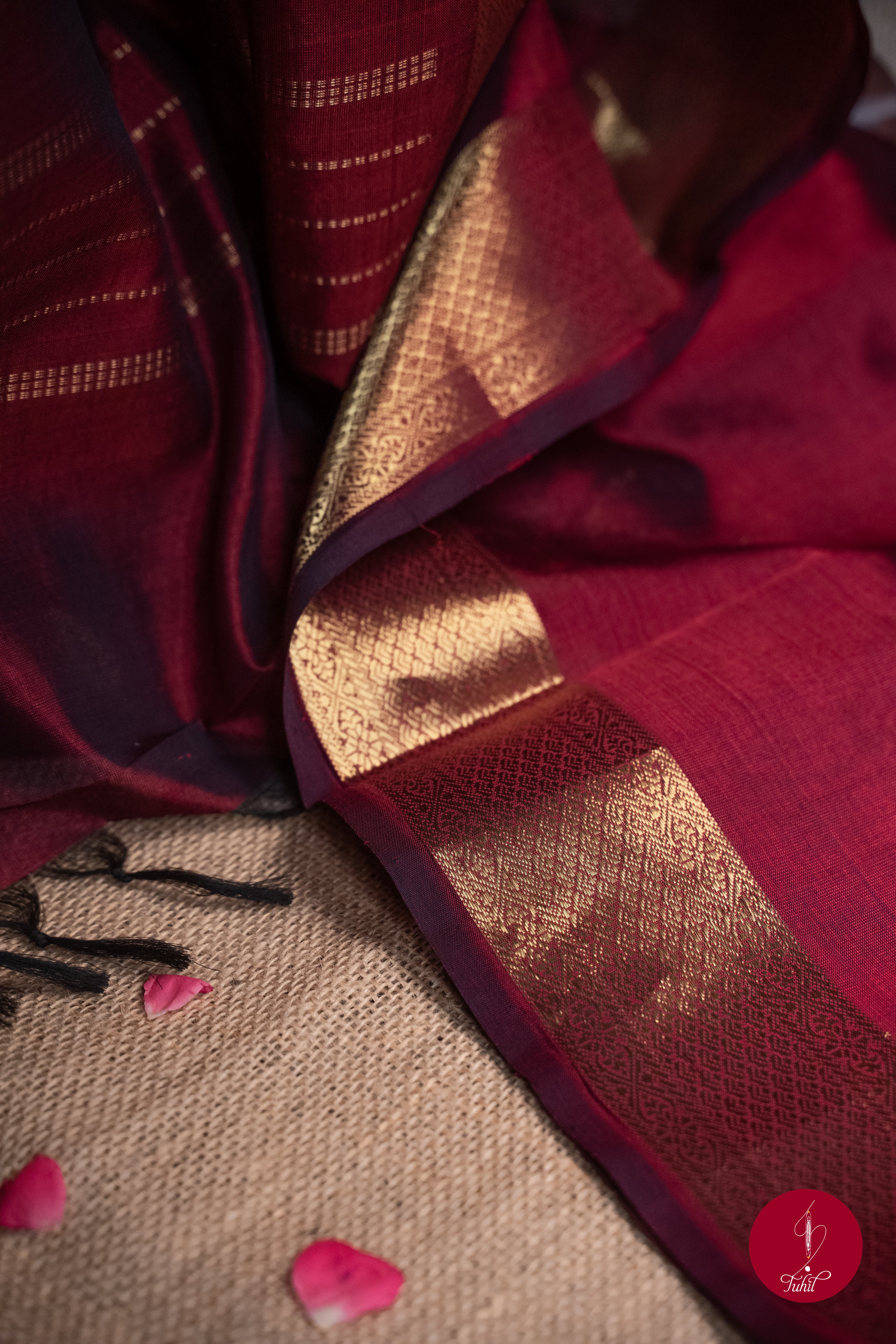 Kanchipuram Silk Cotton Saree - Brown Arakku