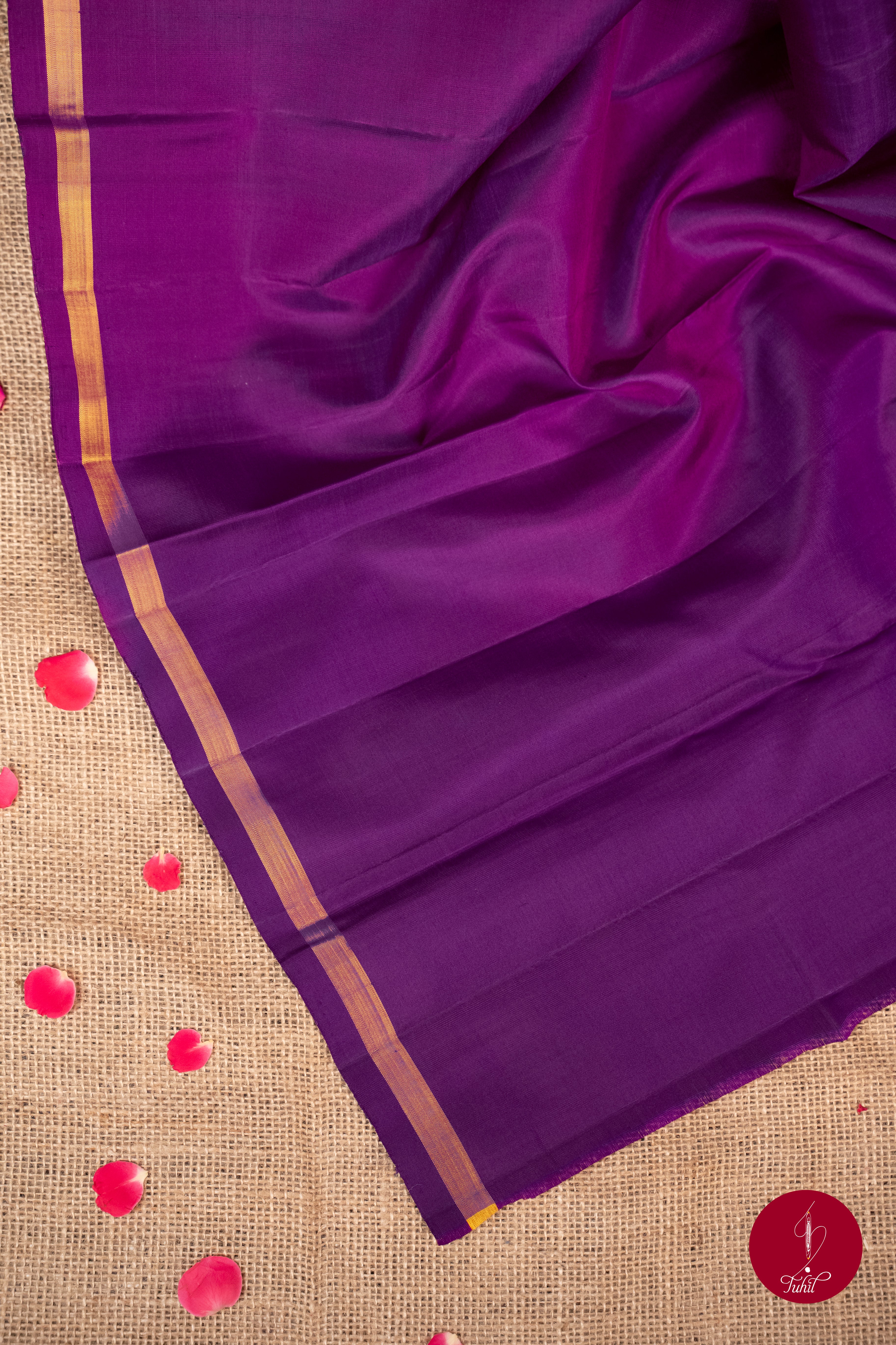 Pure Silk Pure Zari Handloom Kanchipuram Saree - Vadamalli with Dull Gold Muthu Lines