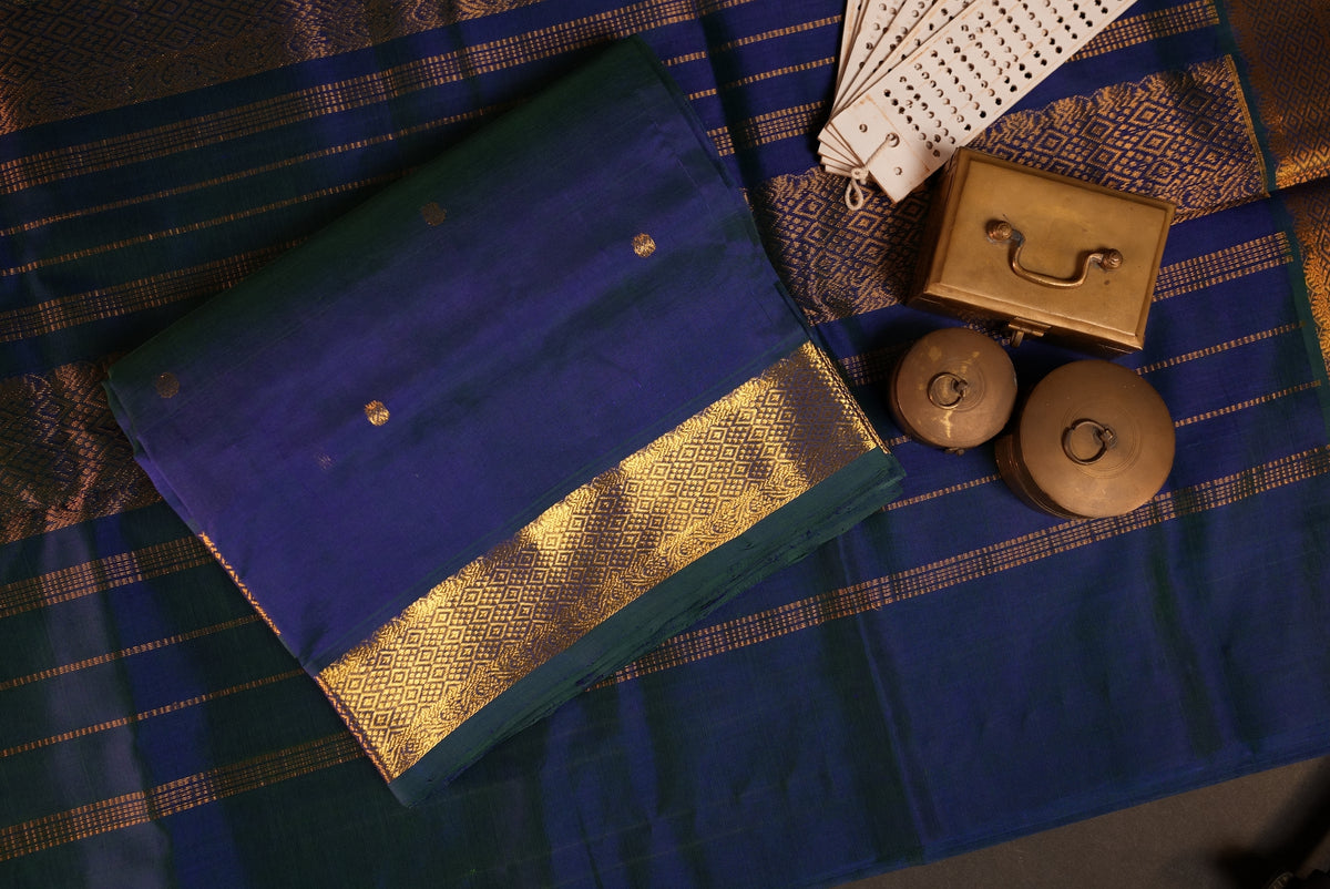 Kanchipuram Silk Cotton Saree * Tanishq Singapore - Aalayam - Mayil Kazhuthu