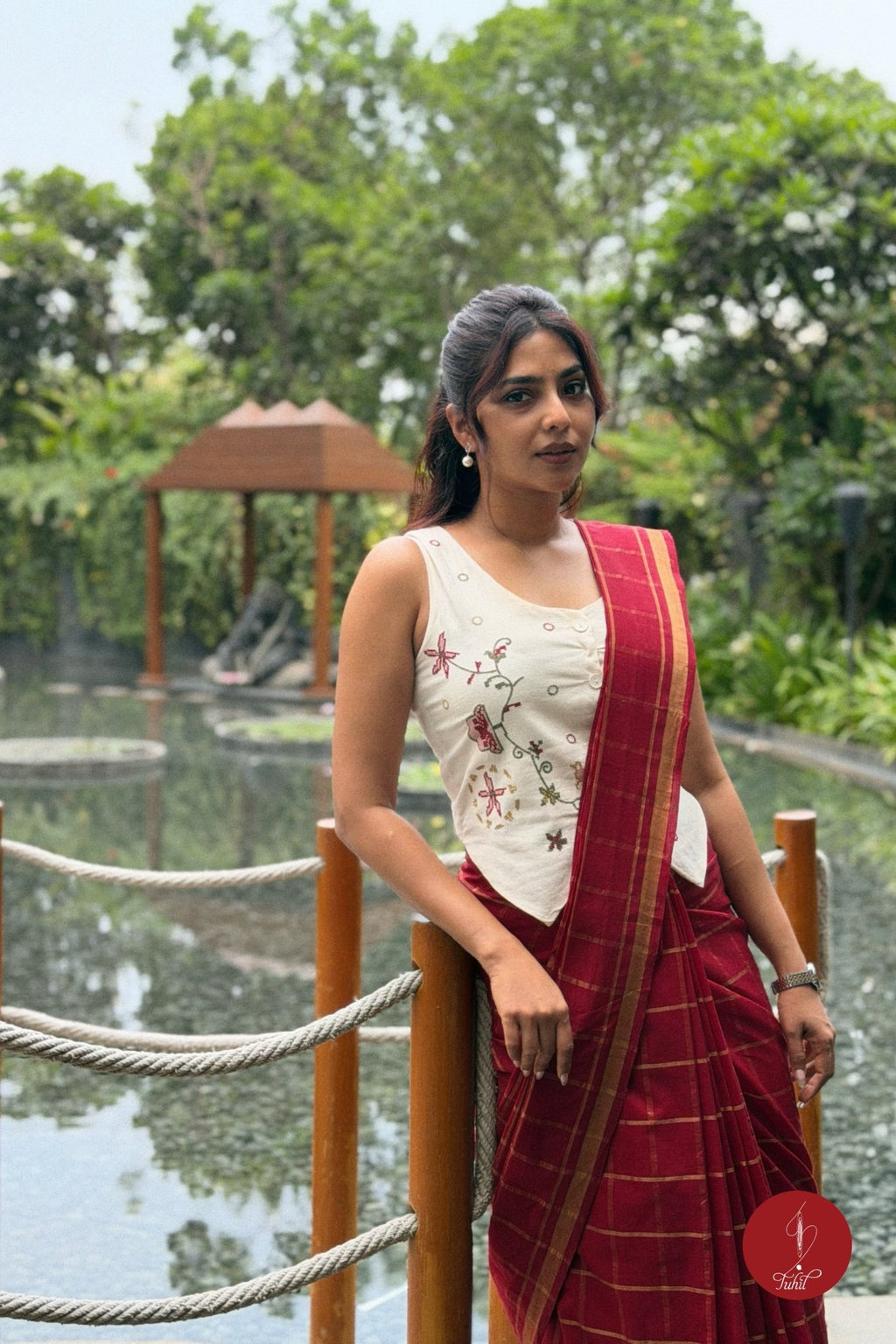 Handloom South Cotton Saree - Red Maroon Zari Kattam - Gatta Kusthi 2 - House of Tuhil