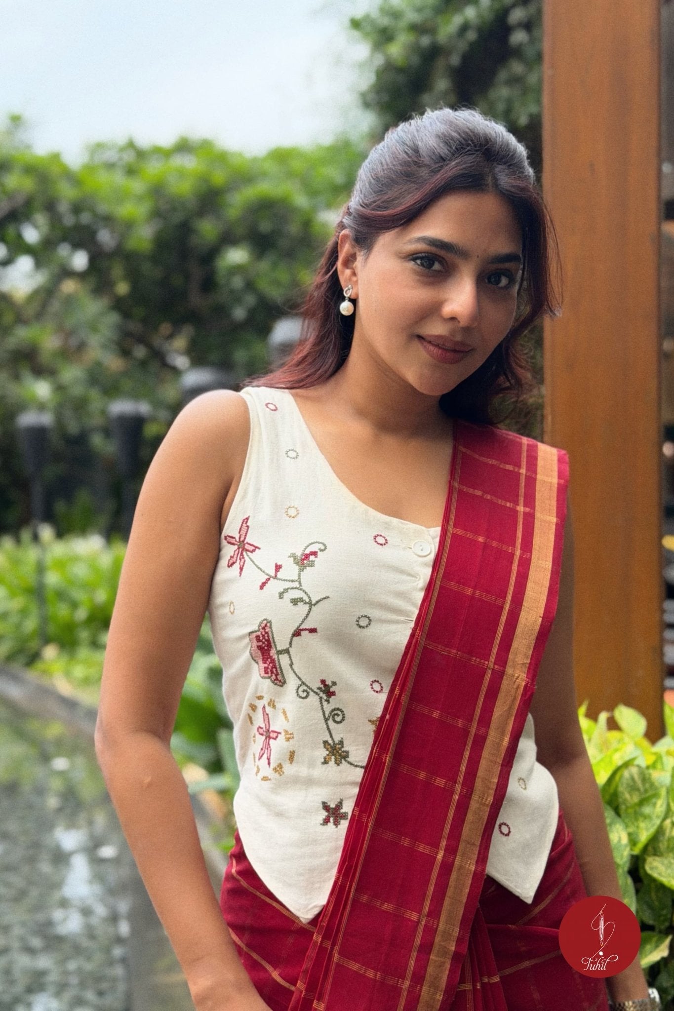 Handloom South Cotton Saree - Red Maroon Zari Kattam - Gatta Kusthi 2 - House of Tuhil