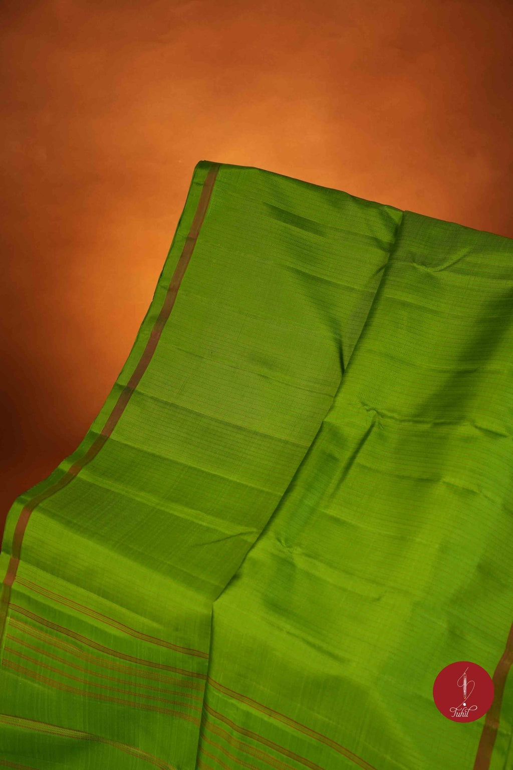 Pure Silk Handloom Kanchipuram Saree - Light Forest Green with Dull Gold - House of Tuhil