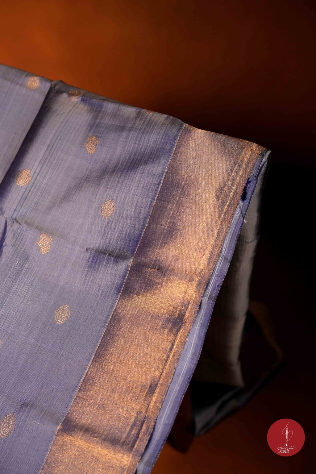 Pure Silk Pure Zari Handloom Kanchipuram Saree - Grey 8 Kol - House of Tuhil