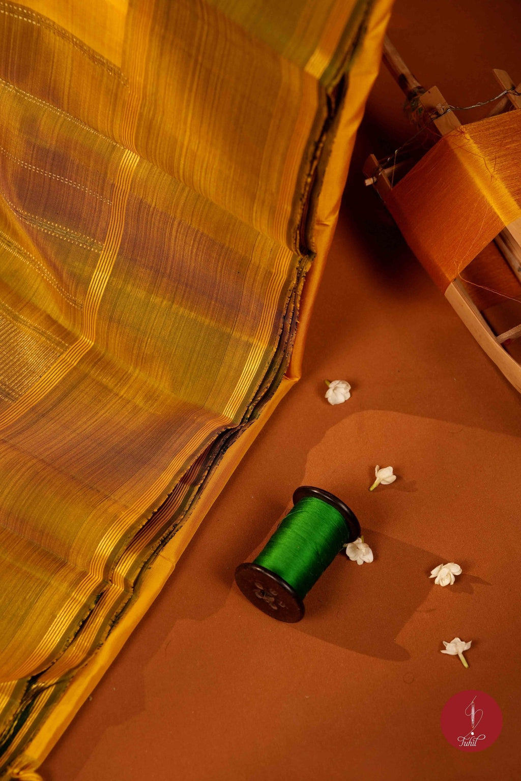 Pure Silk Pure Zari Handloom Kanchipuram Saree - Lemon Yellow with Lemon Green - House of Tuhil