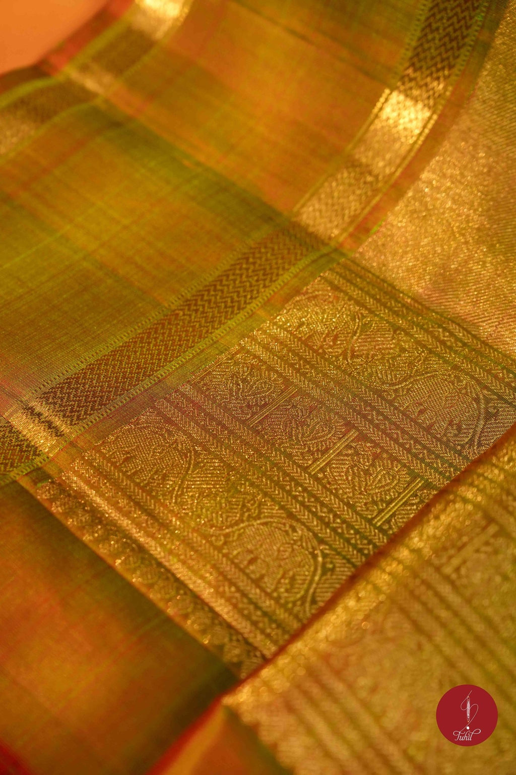 Pure Silk Pure Zari Handloom Kanchipuram Saree - Light Manthalir - House of Tuhil