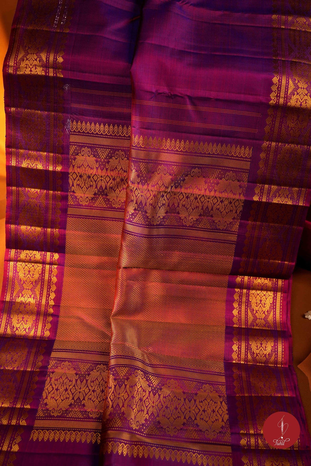 Pure Silk Pure Zari Handloom Kanchipuram Saree - Vadamalli Thread Work Self Vaira Oosi - House of Tuhil