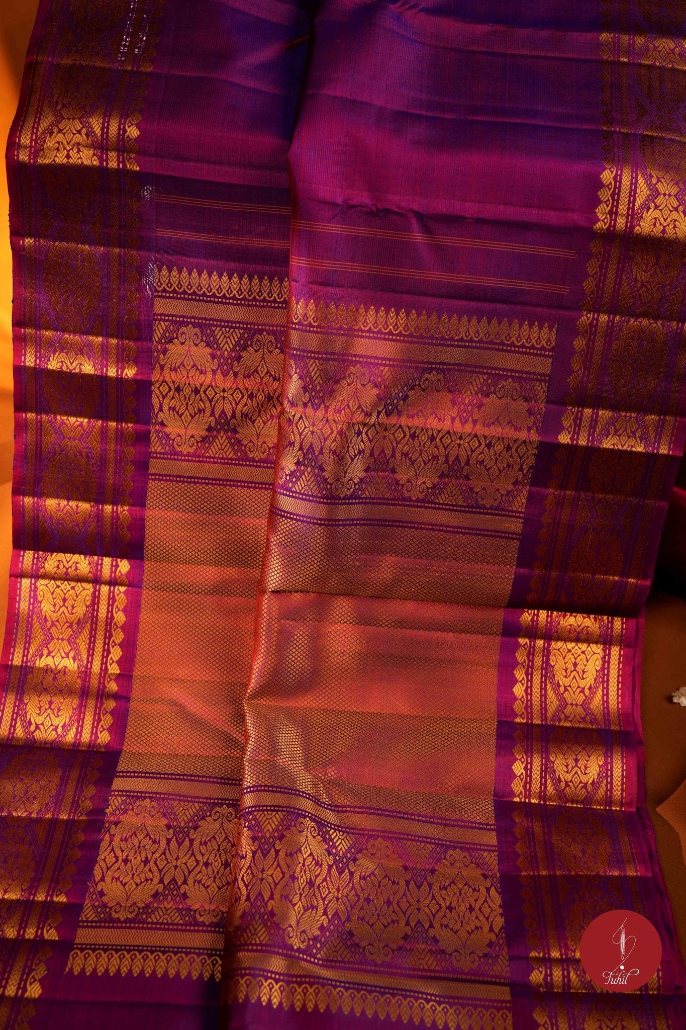 Pure Silk Pure Zari Handloom Kanchipuram Saree - Vadamalli Thread Work Self Vaira Oosi - House of Tuhil