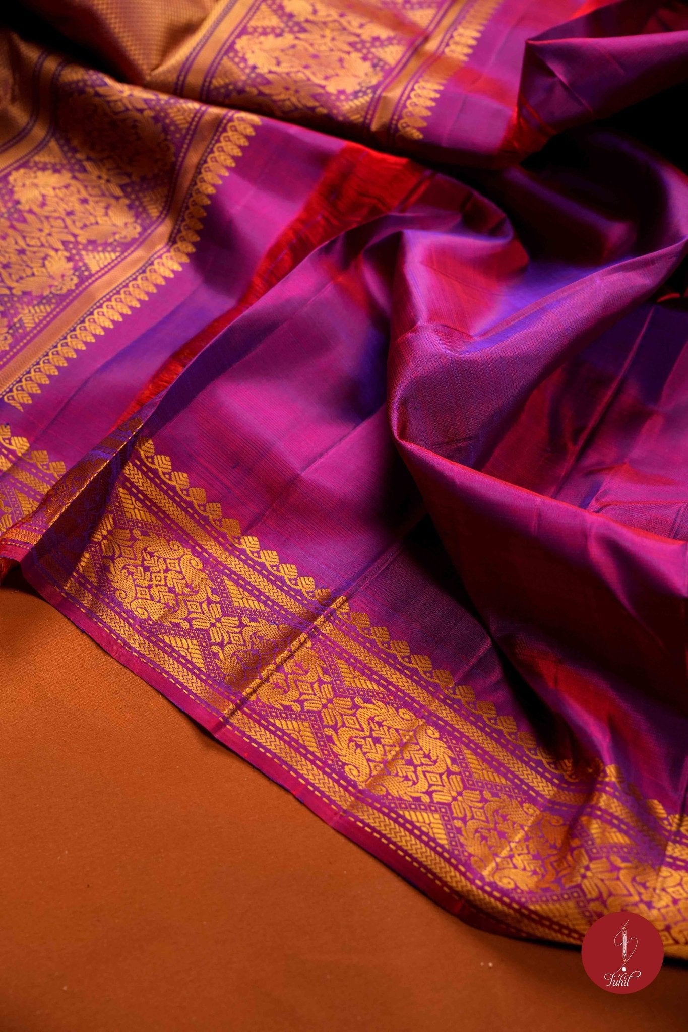Pure Silk Pure Zari Handloom Kanchipuram Saree - Vadamalli Thread Work Self Vaira Oosi - House of Tuhil